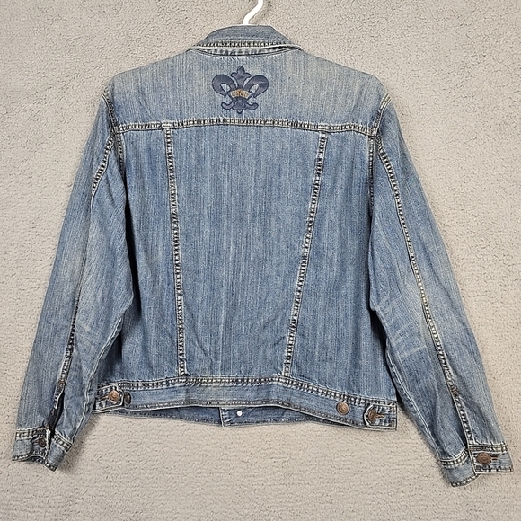 Seven 7 Jean Denim Jacket Blue Button Front Size 2XL - Picture 9 of 13